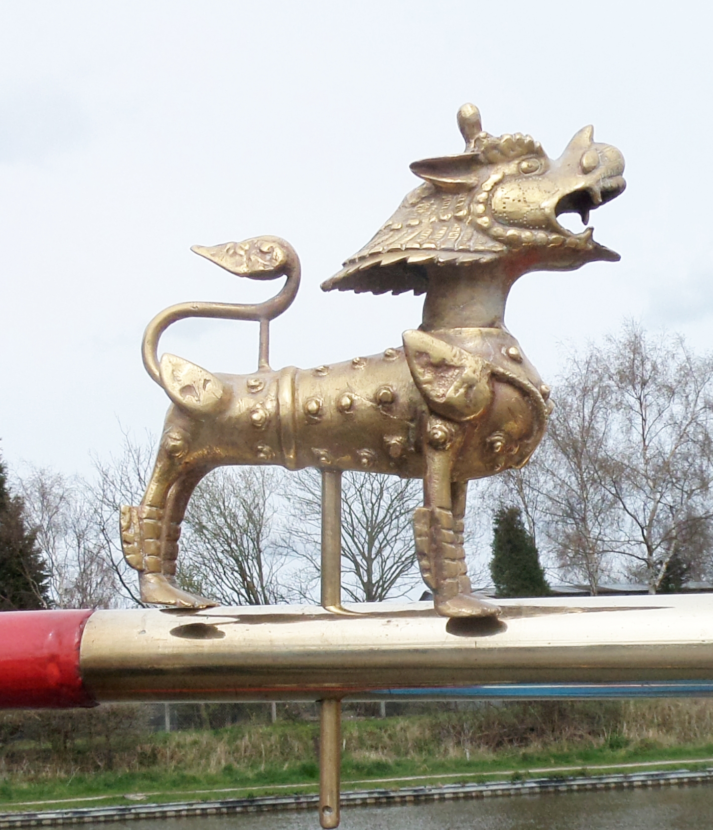 Chinese Dragon Tiller Pin (image for) Chinese Dragon Tiller Pin
